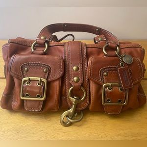 Coach Mandy Anniversary Legacy brown leather bag